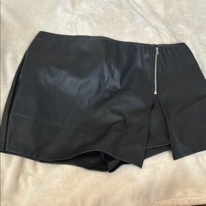 Black Faux Leather Mini Skirt